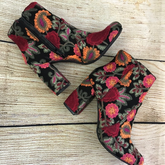 mia embroidered ankle boot